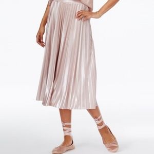 Rachel Roy Pleated Metalic Midi Skirt